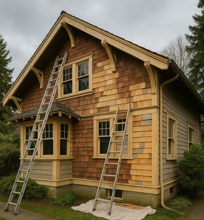 Interior and exterior wood repair in conjunction with painting and stripping services